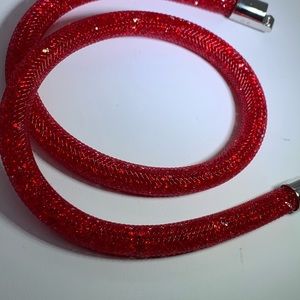 Swarovski Red Mesh Stardust Necklace Crystals